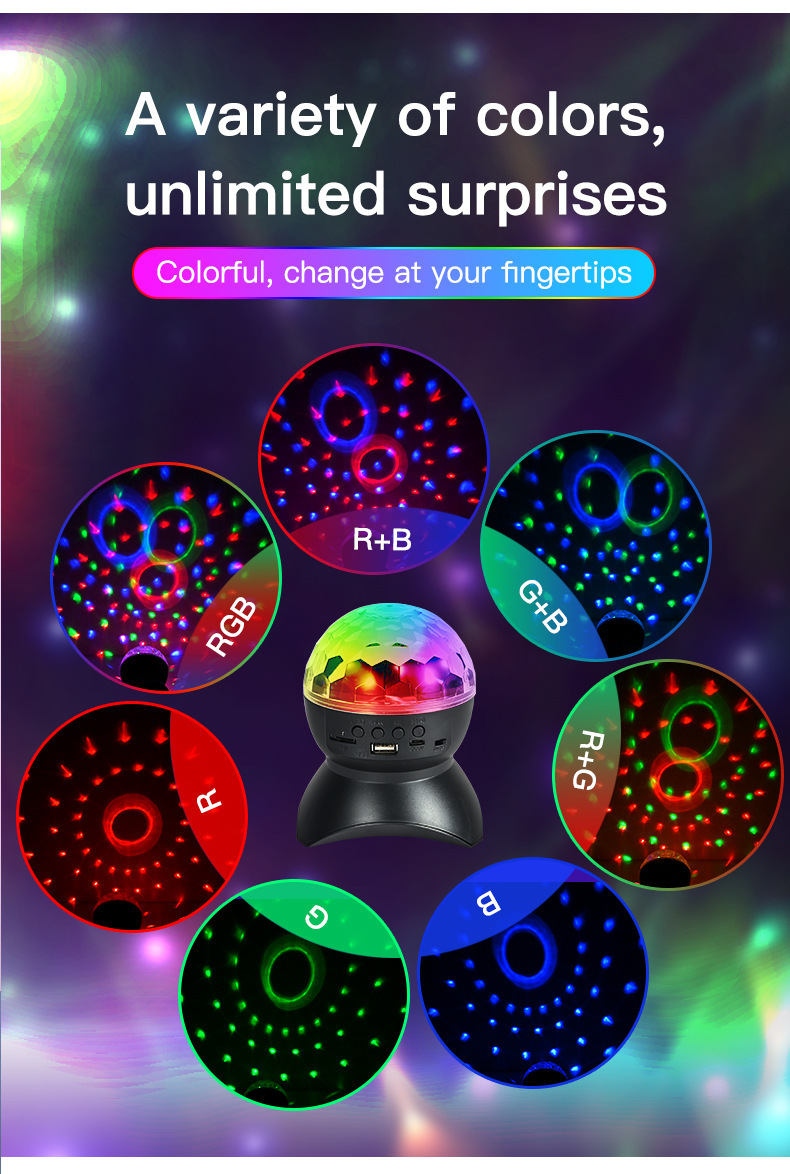 XRTECNA 2024 New Style Projector Speaker Atmosphere USB Light Gift Sound Control LED Star Night Light Music Player LED