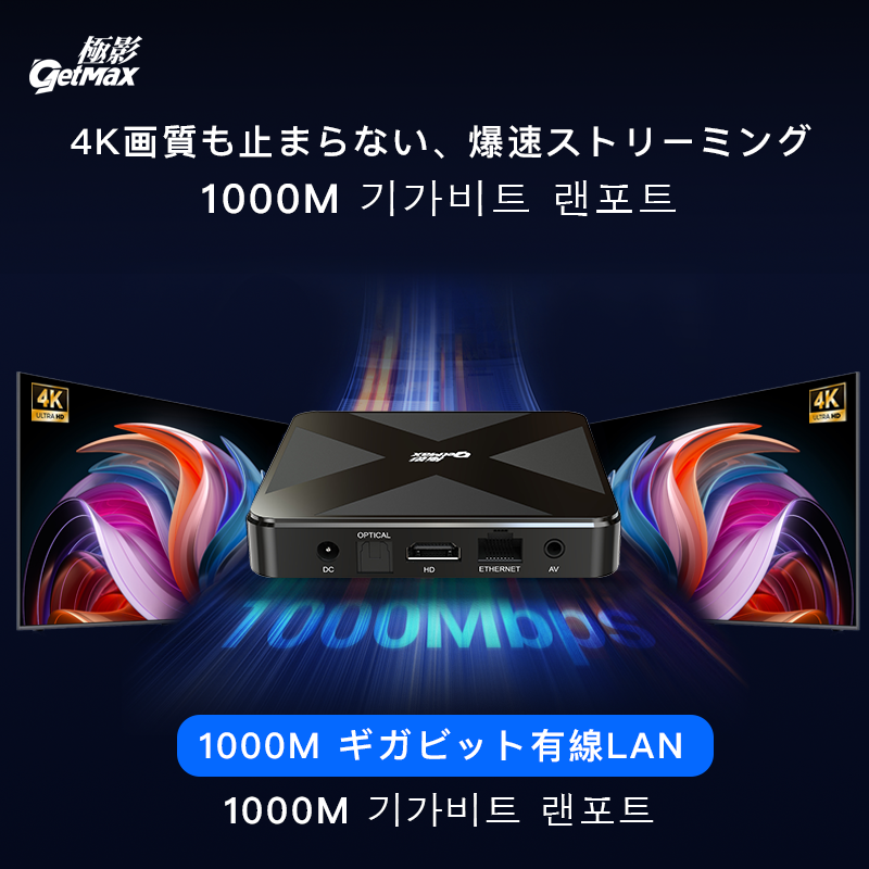 GetMax G12スマートテレビボックス（2025年モデル）｜コンパクト設計で