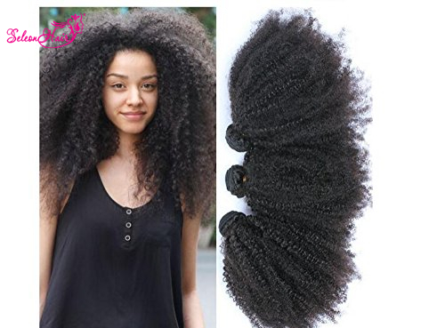 Seleonhair Peruvian Virgin Hair Afro Kinky Curly 3 Bundles Per Lot Human Hair Weaves