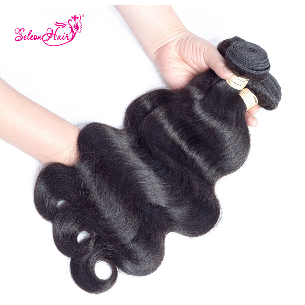 Seleonhair Virgin Malaysian Hair Body Wave 4 Bundles African American