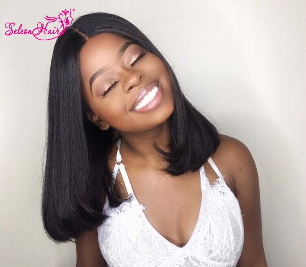 Seleonhair Bob Front Lace Wigs With Baby Hair Pre Plucked Hair Line