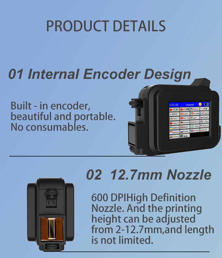 25 Languages Mini Hand-Held/Handheld Inkjet Printer for Date/Barcode Printing Printer/Carton/Plastic Bag