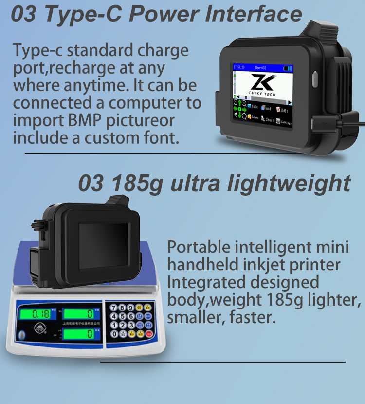 25 Languages Mini Hand-Held/Handheld Inkjet Printer for Date/Barcode Printing Printer/Carton/Plastic Bag