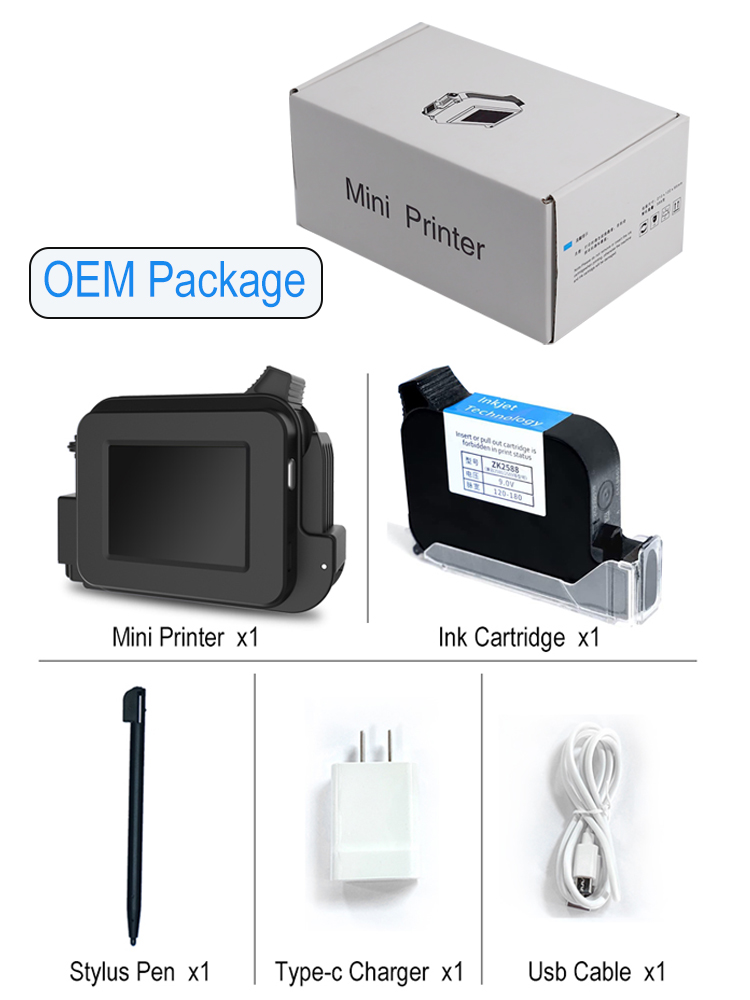 25 Languages Mini Hand-Held/Handheld Inkjet Printer for Date/Barcode Printing Printer/Carton/Plastic Bag