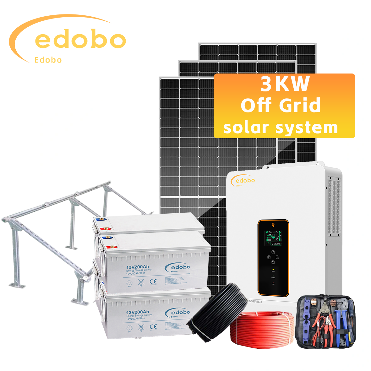 Image showcasing Edobo solar 3kw off-grid solar system Wholesale Cost effective all in ...