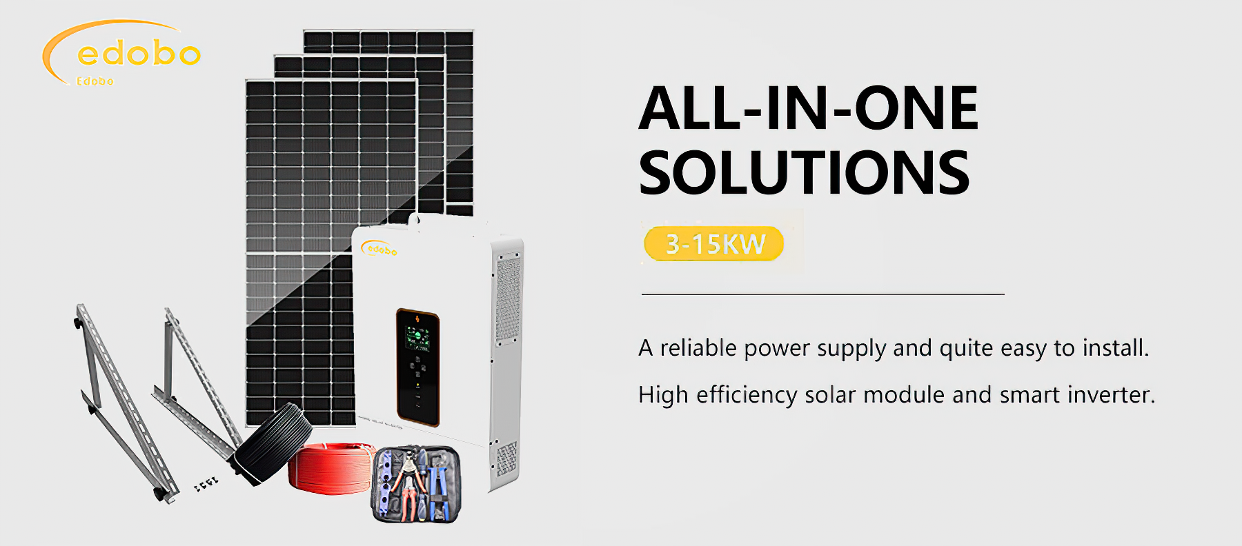 Edobo solar Half-Cell commercial 385w 400watt solar panel for homeSolar Panel All black