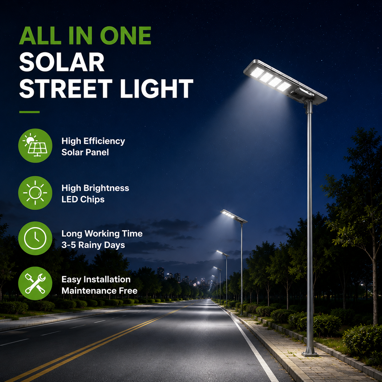 Commercial Large Project Customizable High Brightness Outdoor Road Split Solar Street Light  