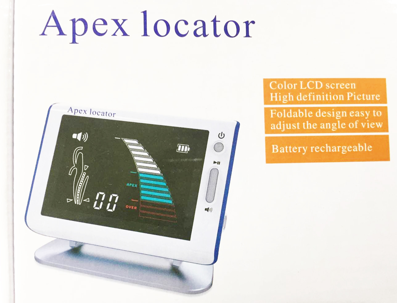 Professional Dental Apex Locator - 2.4" LCD Screen Root Canal Measurement Device