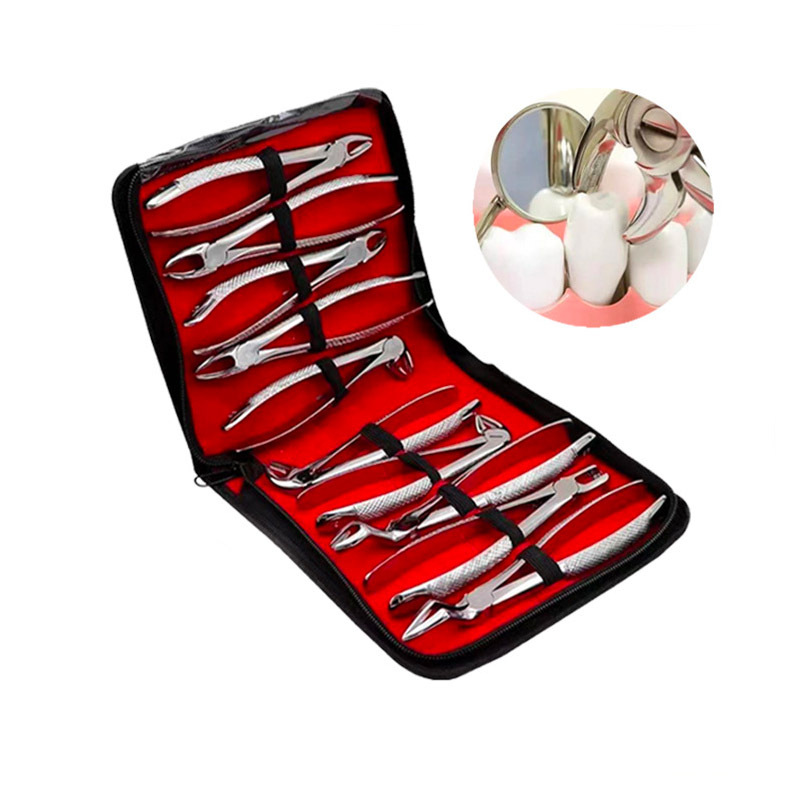 10Pcs/Set Dental Extraction Plier Forceps kit for Adult Surgical Teeth