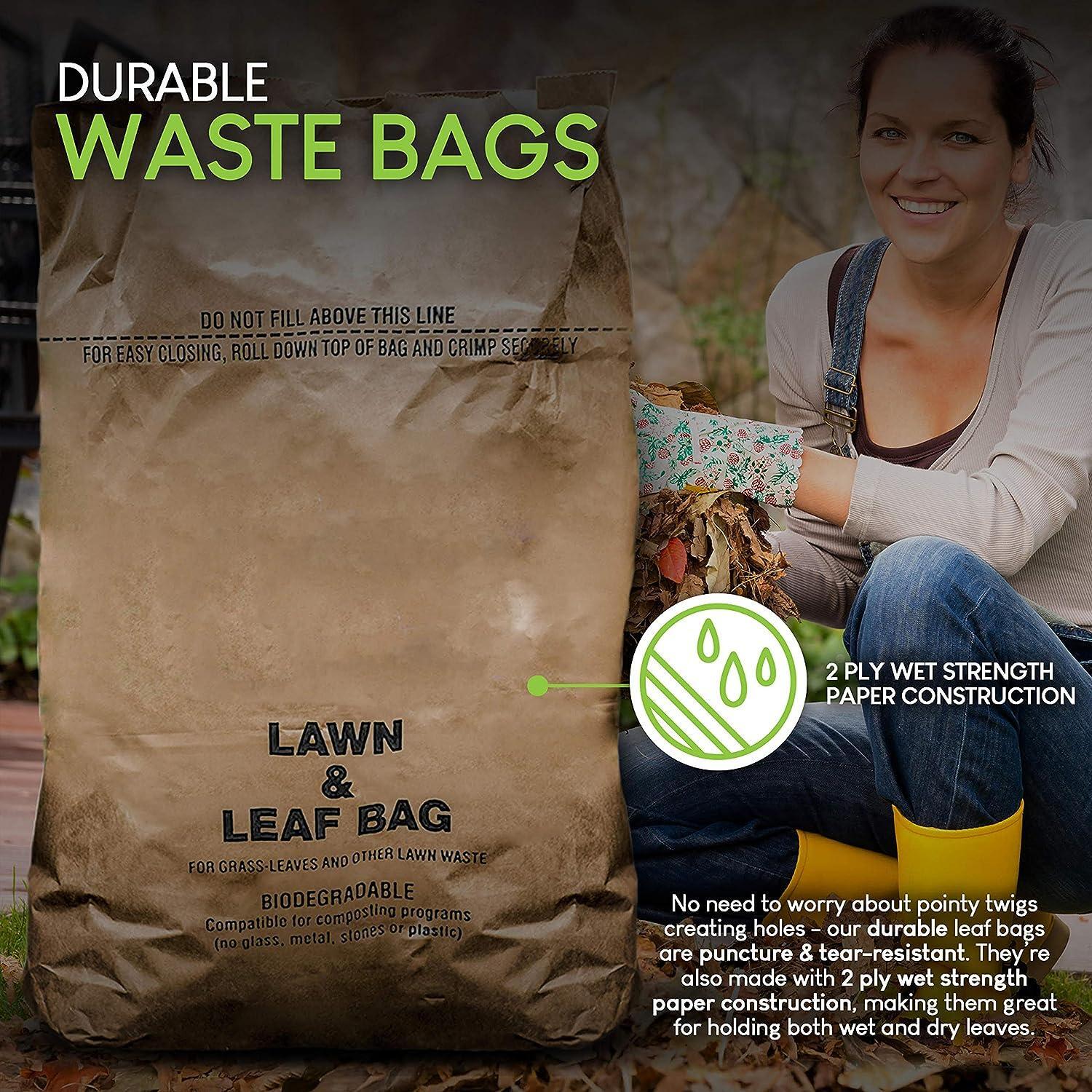 Custom print paper garbage bag yard garden waste bag 2 ply kraft paper  trash bags for recycling