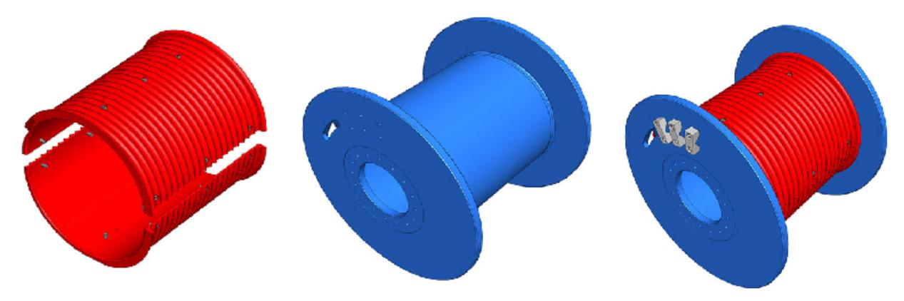 LBS Grooved Geometry Drum Leather Split Type Components For Winding Storing Steel Wire Ropes