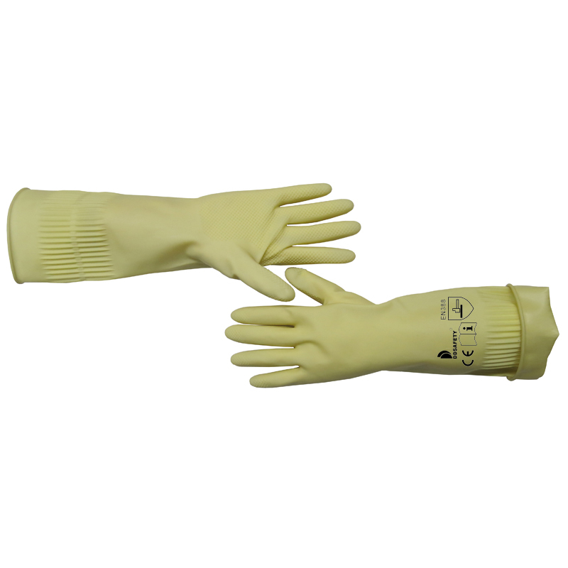 Extra Long Cuff Elbow Shoulder Length Household Chlorinated Procedure Light Yellow Latex Gloves Veterinary-DHL441  
