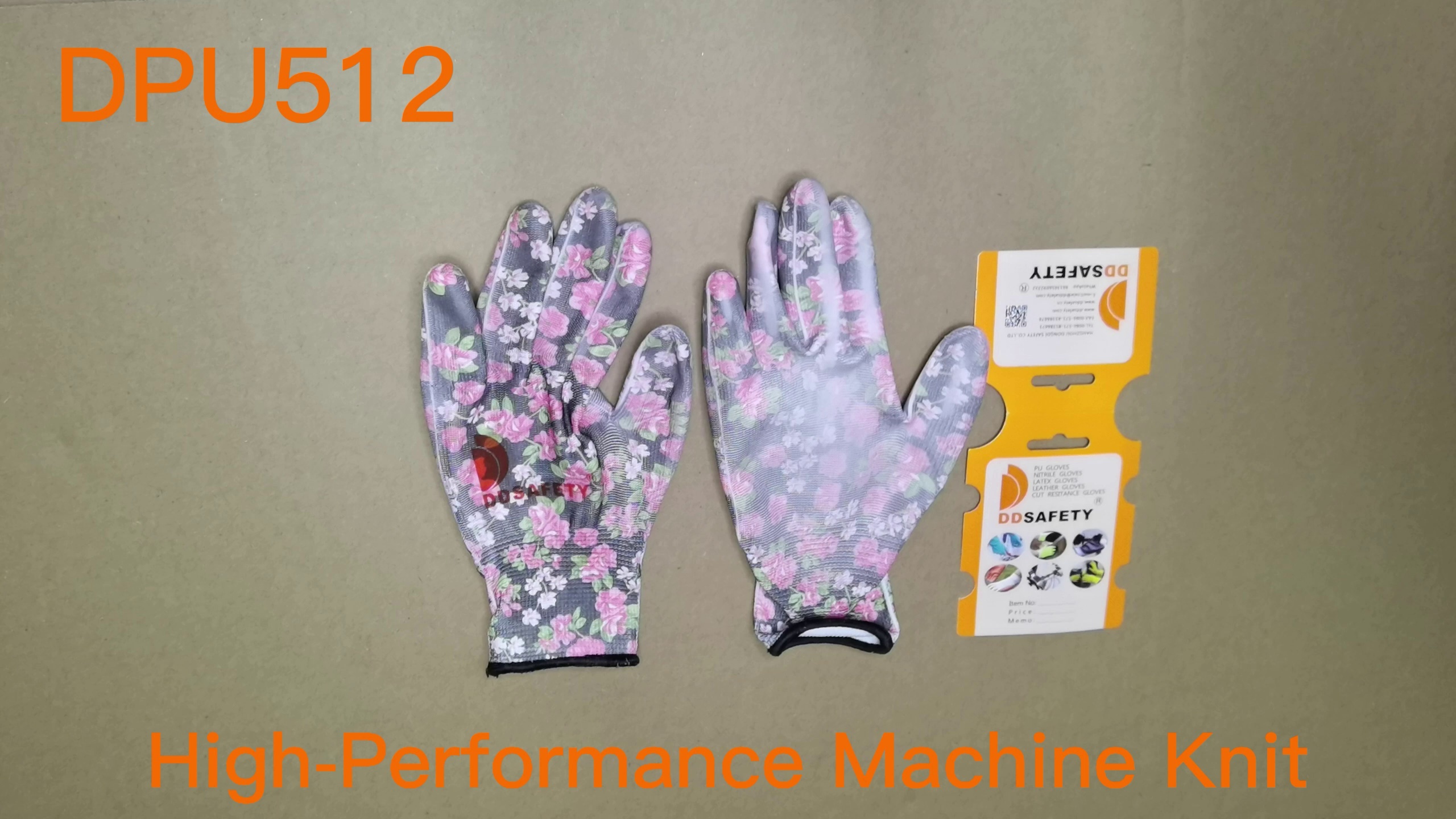 Floral Pattern Print Polyurethane PU Coated Safety Work Gloves-DPU512 Floral Pattern Print Polyurethane PU Coated Safety Work Gloves-DPU512 gloves,polyurethane gloves,anti static gloves,Floral Pattern gloves,safety gloves