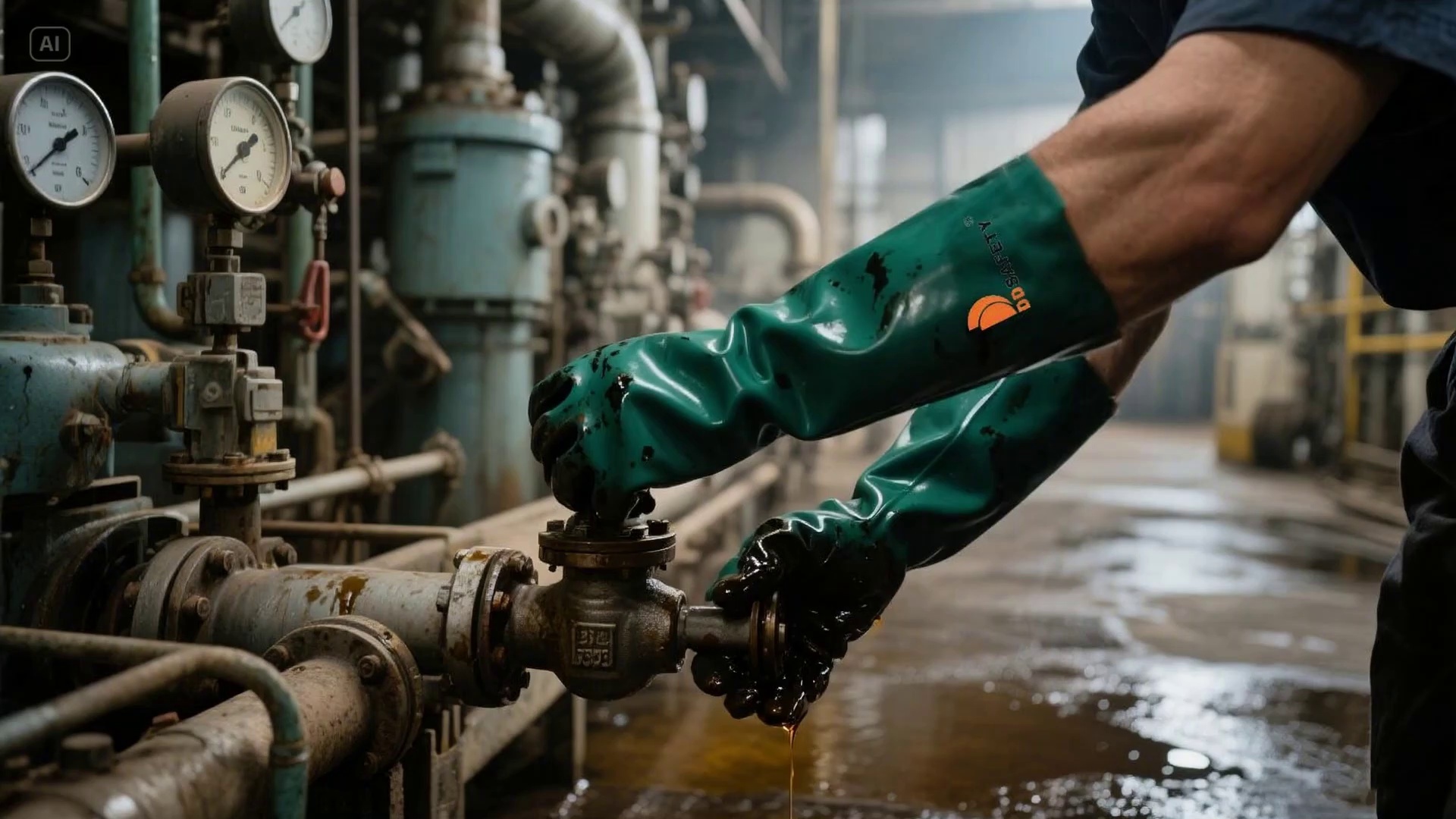 PVC Coated-Supported Sandy Finish Jersey Lined Men's Rubber Glove with 14" Gauntlet, Chemical Resistant, Dark Green - DPV435 PVC Coated-Supported Sandy Finish Jersey Lined Men's Rubber Glove with 12" Gauntlet, Chemical Resistant, Dark Green - DPV435 PVC Coated gloves,Sandy Finish rubber gloves,Chemical Resistant rubber gloves,Waterproof Gloves,Chemical Resistant Glove,PVC Gloves,Scalloped cuff,Chemical & Liquid Resistant Gloves