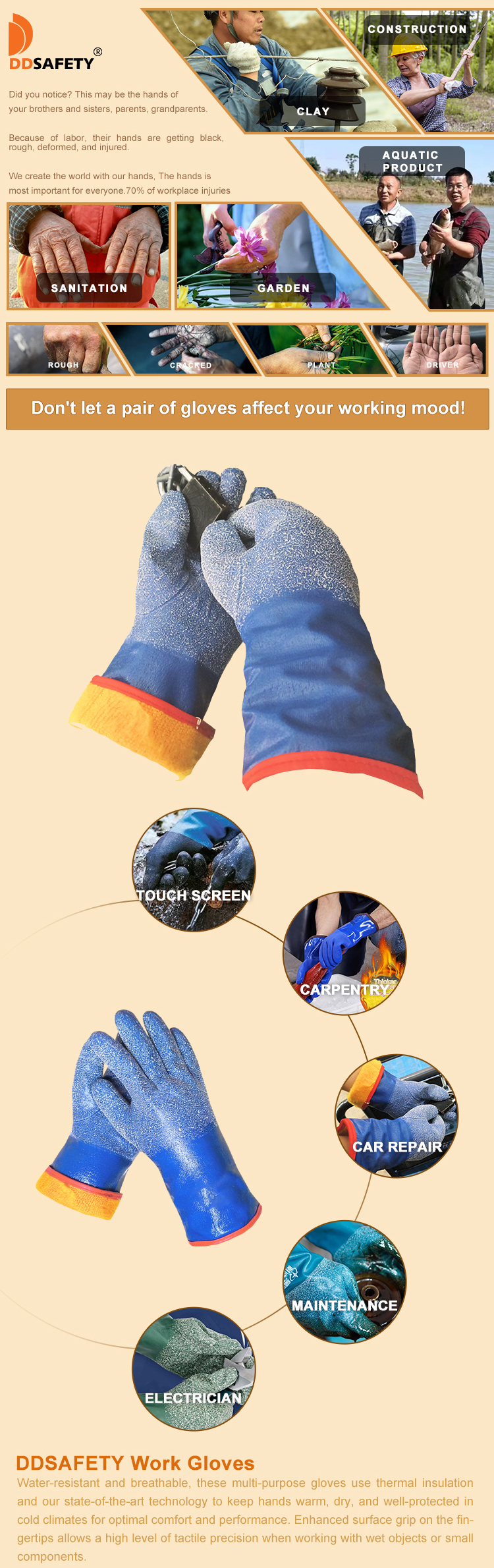 Water-Based PU Gloves, Blue Water-resistant Gloves, Thermal Insulated Gloves, Fisherman Gloves - DPU440 Water-Based PU Gloves, Blue Water-resistant Gloves, Thermal Insulated Gloves, Fisherman Gloves - DPU440 Water-Based PU Gloves,Fisherman Gloves,Thermal Insulated Gloves