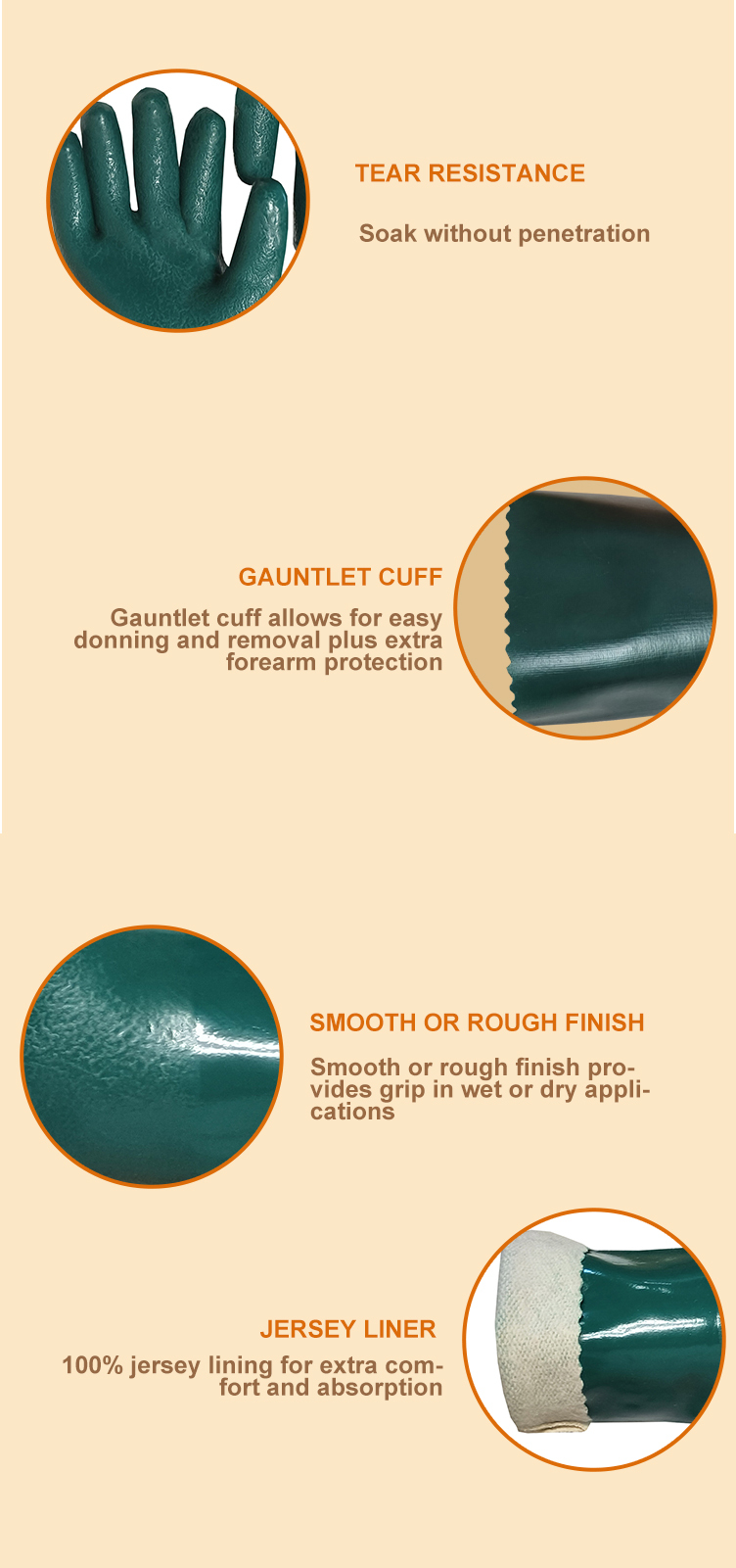 PVC Coated-Supported Jersey Lined Men's Gloves with 14" Gauntlet, Chemical Resistant, Dark Green - DPV115 PVC Coated-Supported Jersey Lined Men's Gloves with 14" Gauntlet, Chemical Resistant, Dark Green - DPV115 PVC Coated gloves,PVC gloves,Green PVC gloves,Chemical Resistant gloves,men's gloves