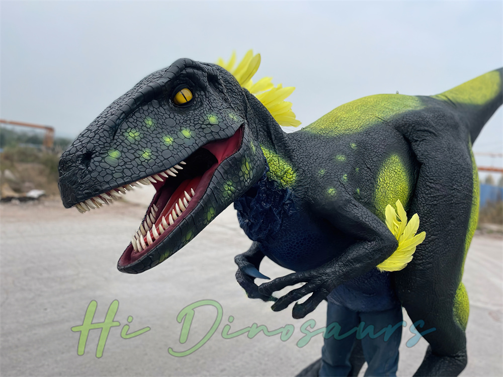 Realistic Velociraptor Costume With Feathers | Hi Dinosaurs