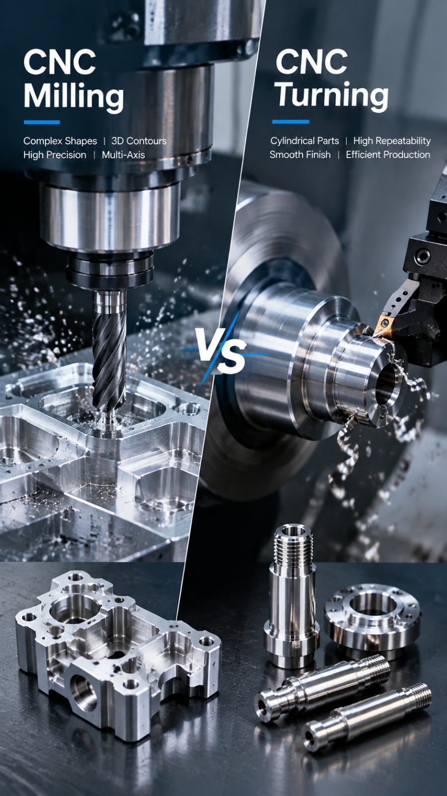 What Is the Difference Between CNC Milling vs CNC Turning?