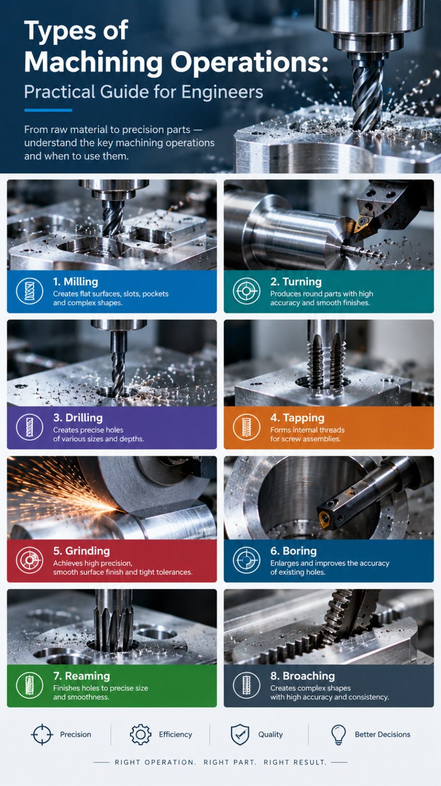 Types of Machining Operations: Practical Guide for Engineers