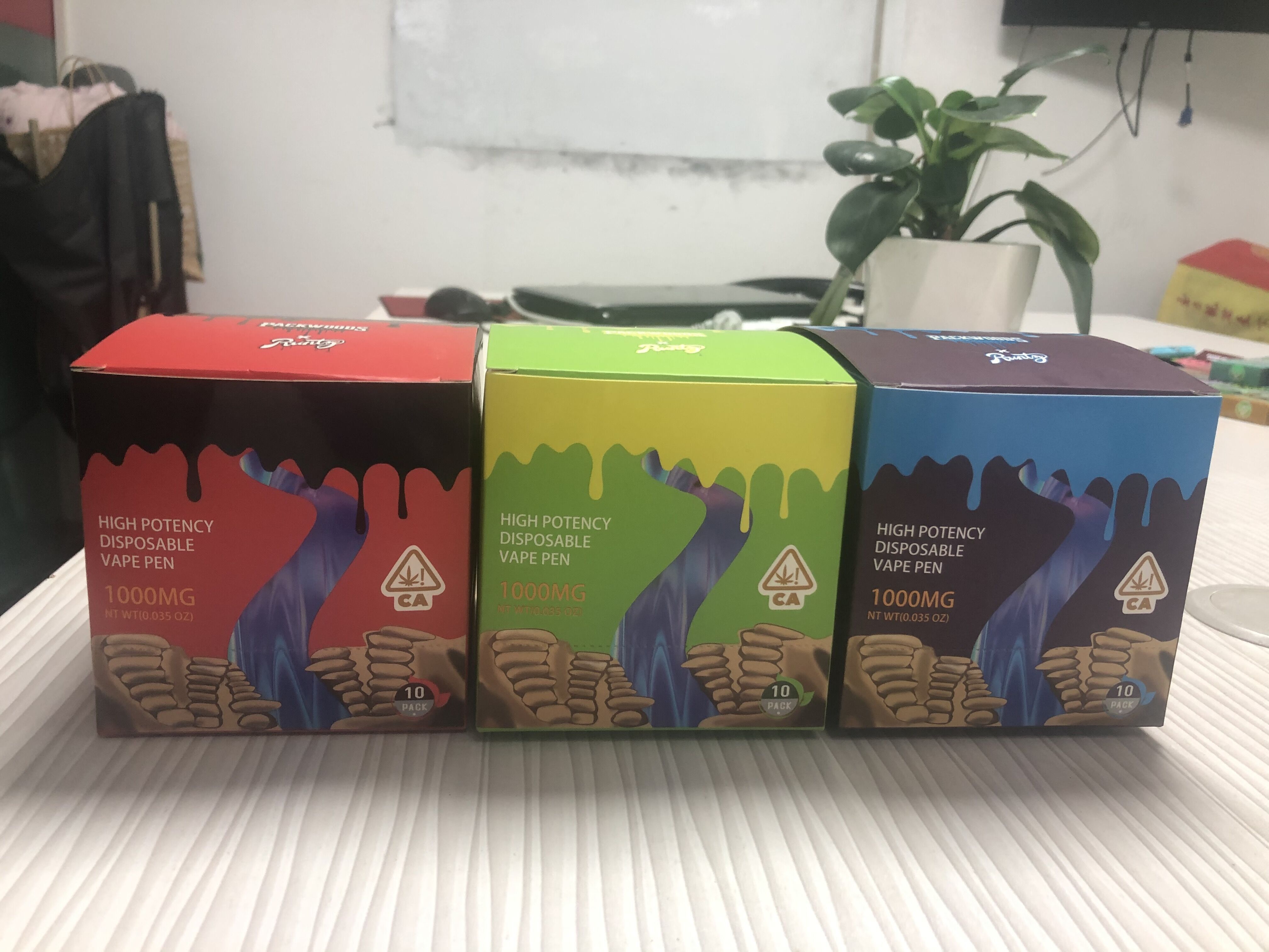 Packwoods X Runtz 1ML 2ML Disposable Vape Pens Empty Cartridges 350mah  Rechargeable Battery Custom Packaging Box Runty