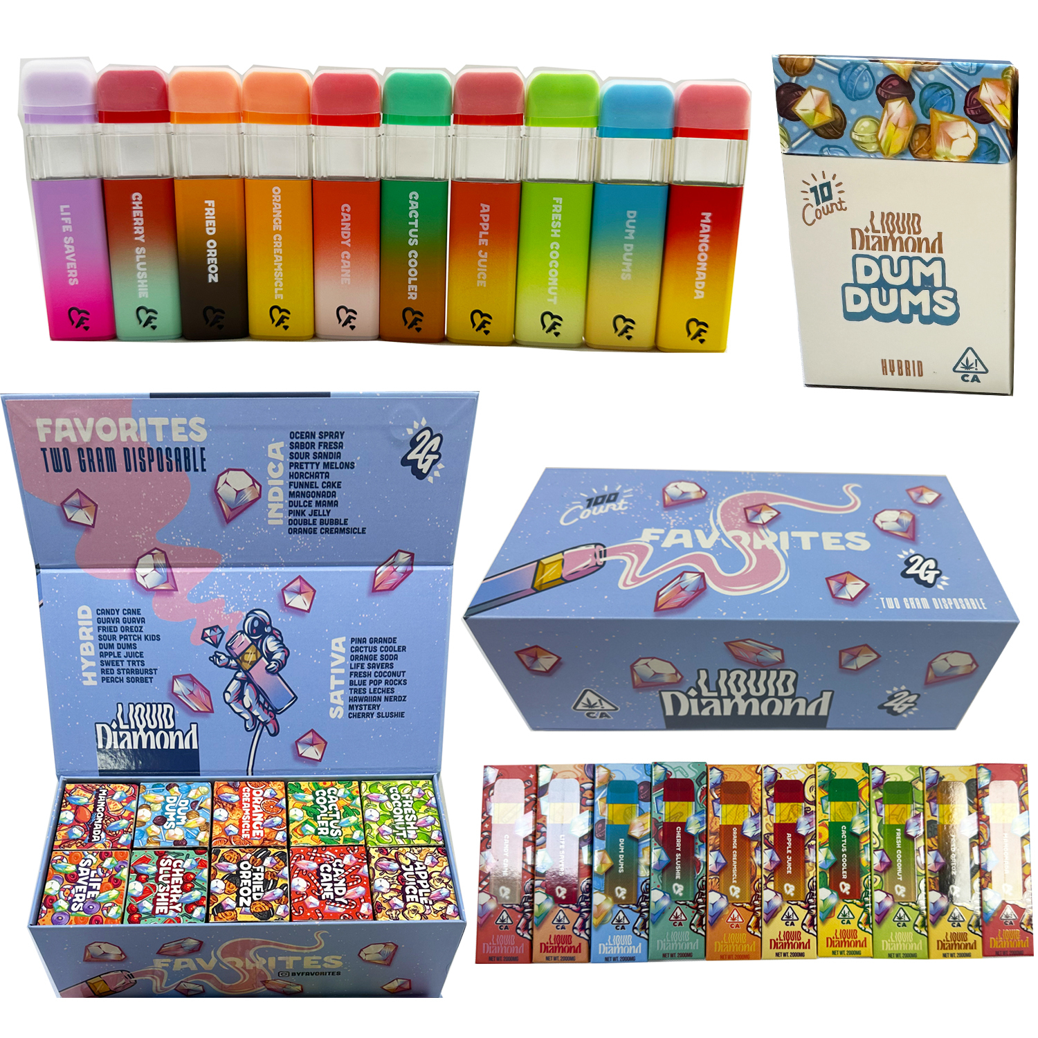 Postless Wholesale Favorites Disposable 2G New Favorite Vape Pen 2ML 350mAh  Rechargeable Battery Empty Carts Packaging