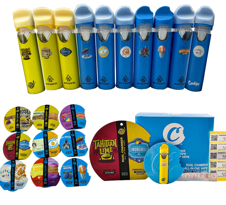 USA STOCK 2ML Cookies Dual Chamber Switch Flavors Pen Disposable Vapes 2G  Empty Carts Wholesale