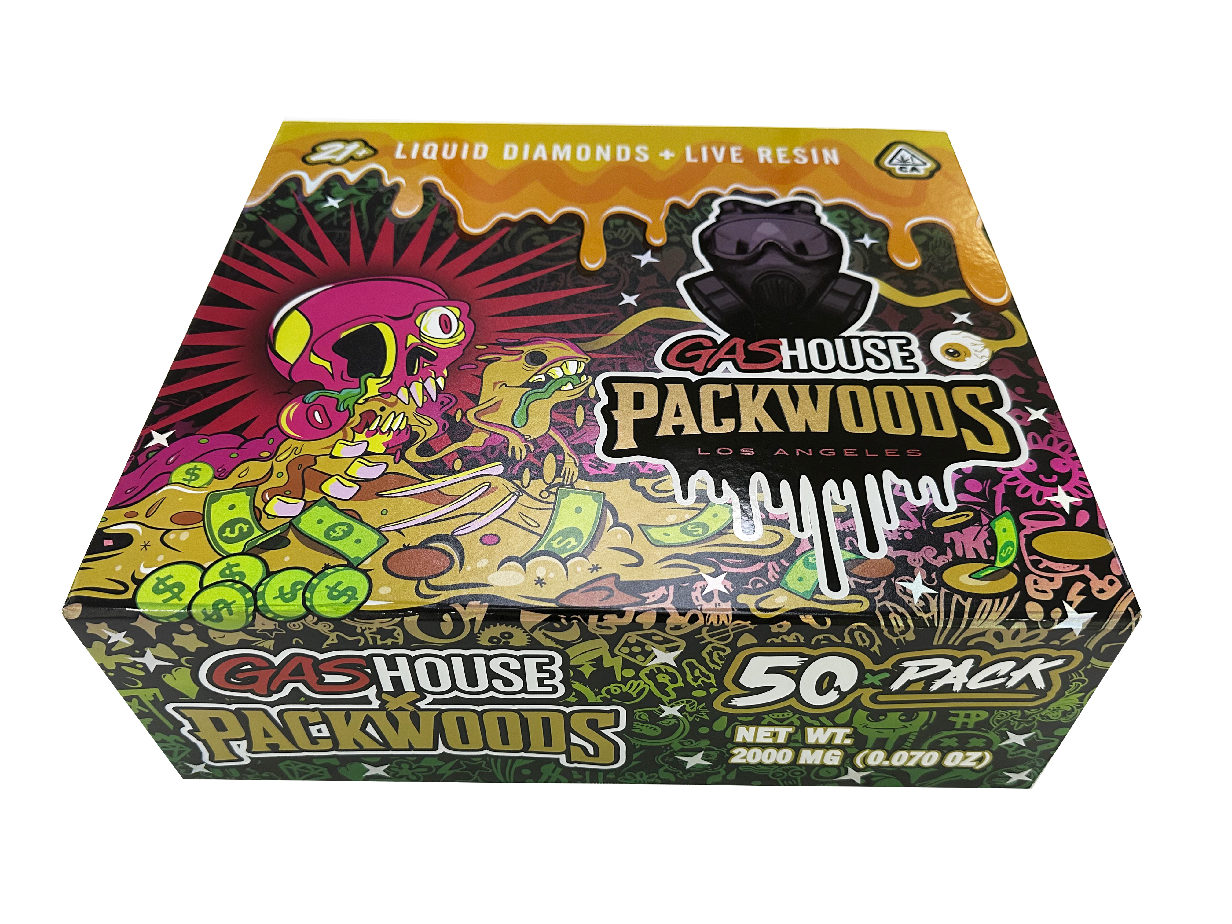 USA STOCK 2ML Gas House Packwoods LED Digital Screen Disposable Vapes 2G  Empty Carts Wholesale