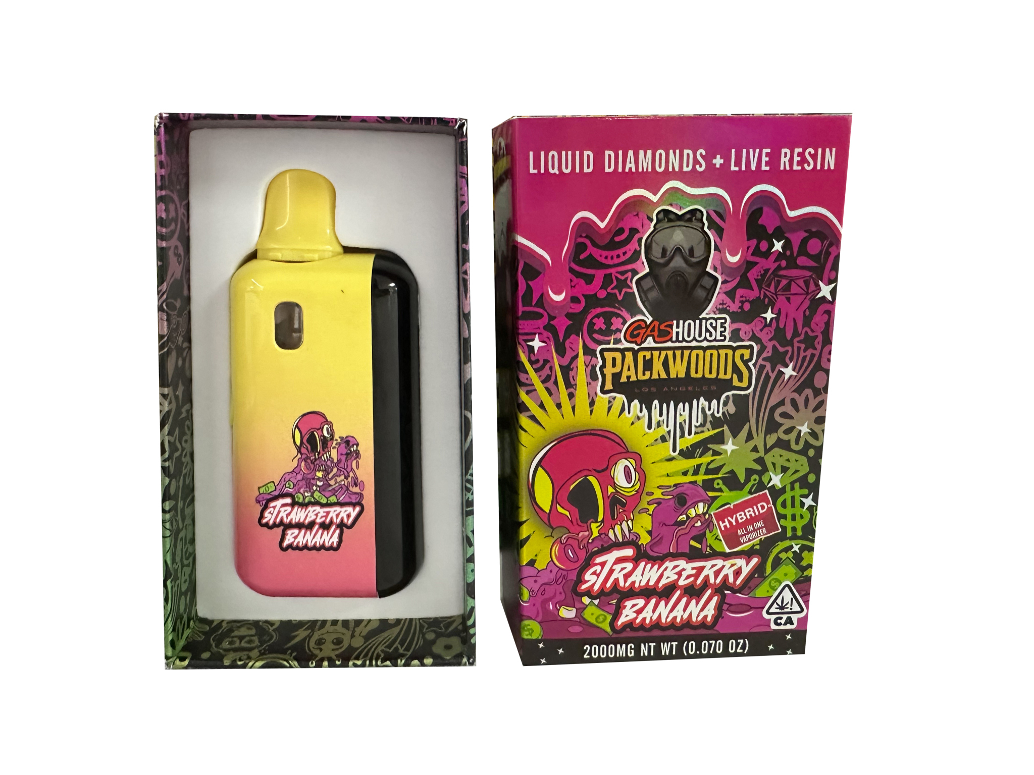 USA STOCK 2ML Gas House Packwoods LED Digital Screen Disposable Vapes 2G  Empty Carts Wholesale