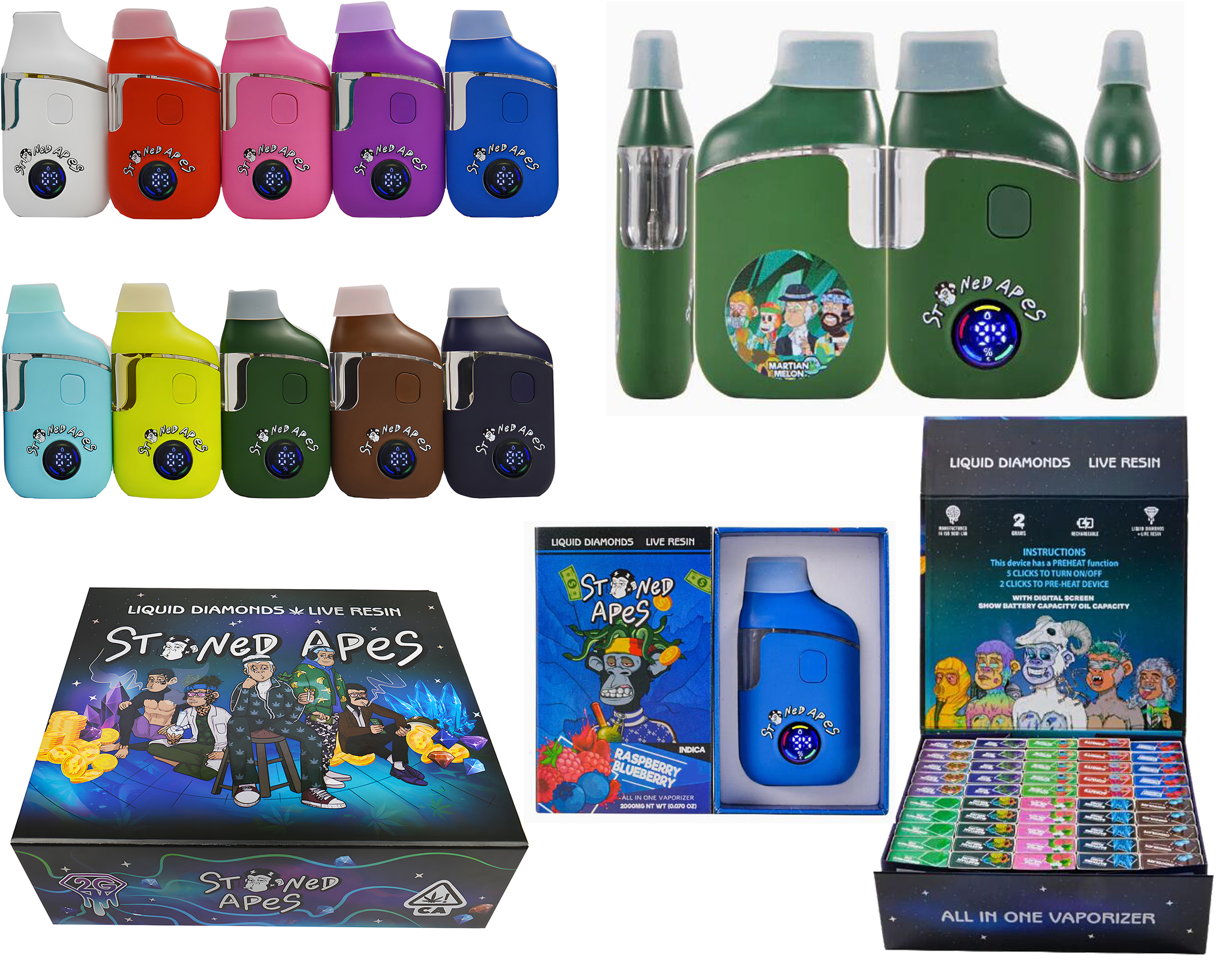 2ML Stoned Apes 2G Empty Disposable Vape 2 gram Carts