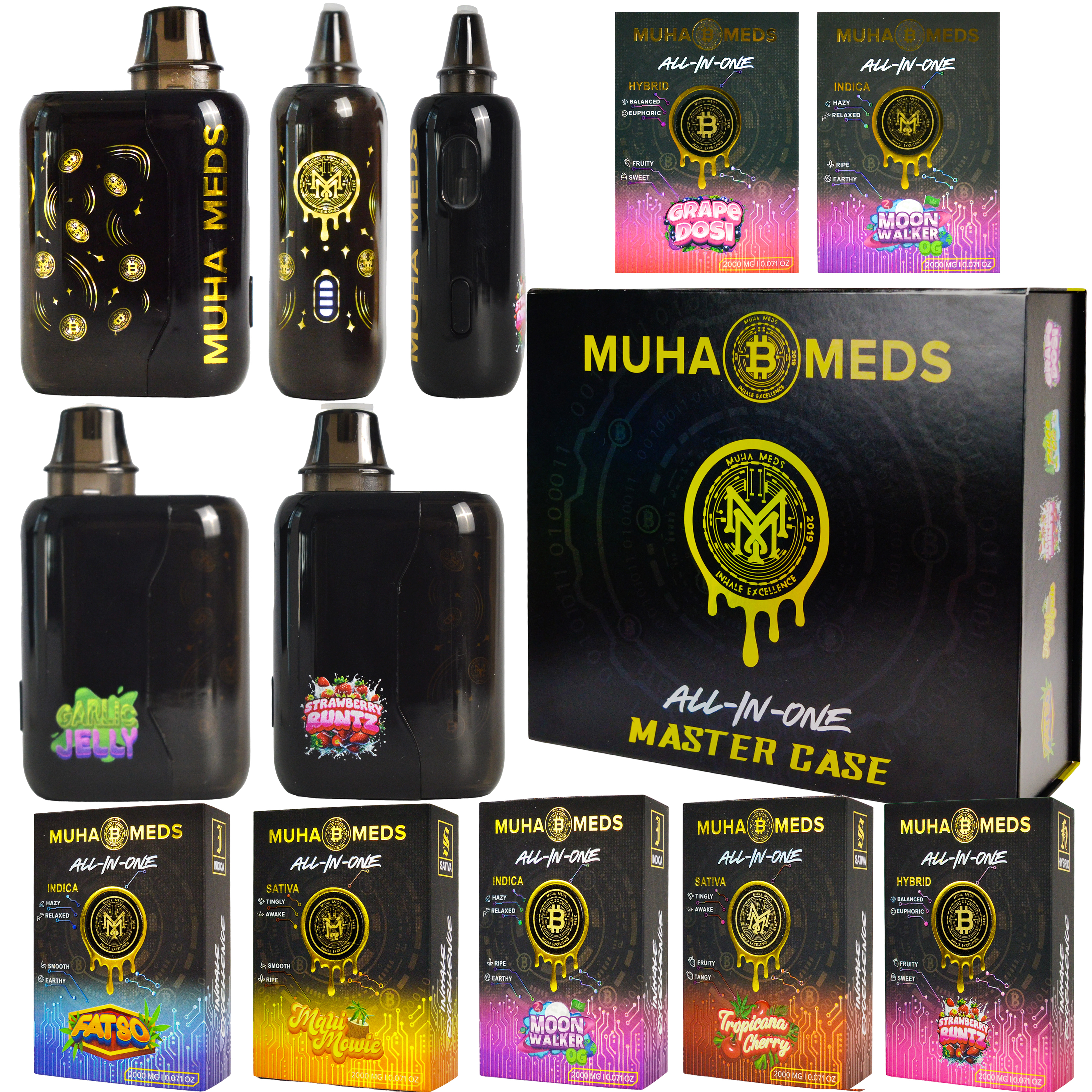 Empty Muha Meds large Screen 2G Disposable Vape USA Stock 2ML Carts Preheat  Vapes New Flavors Wholesale Price