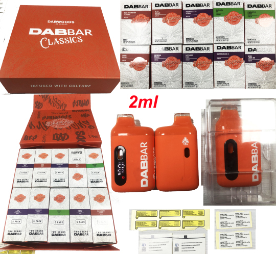 2ml dabbar dabwoods disposable vape pen LED Empty Hardware Rechargeable Vape Wholesale Flavor:Raspberry Grape MR FOG SWITCH 45K 20%_EID_DISCOUNT