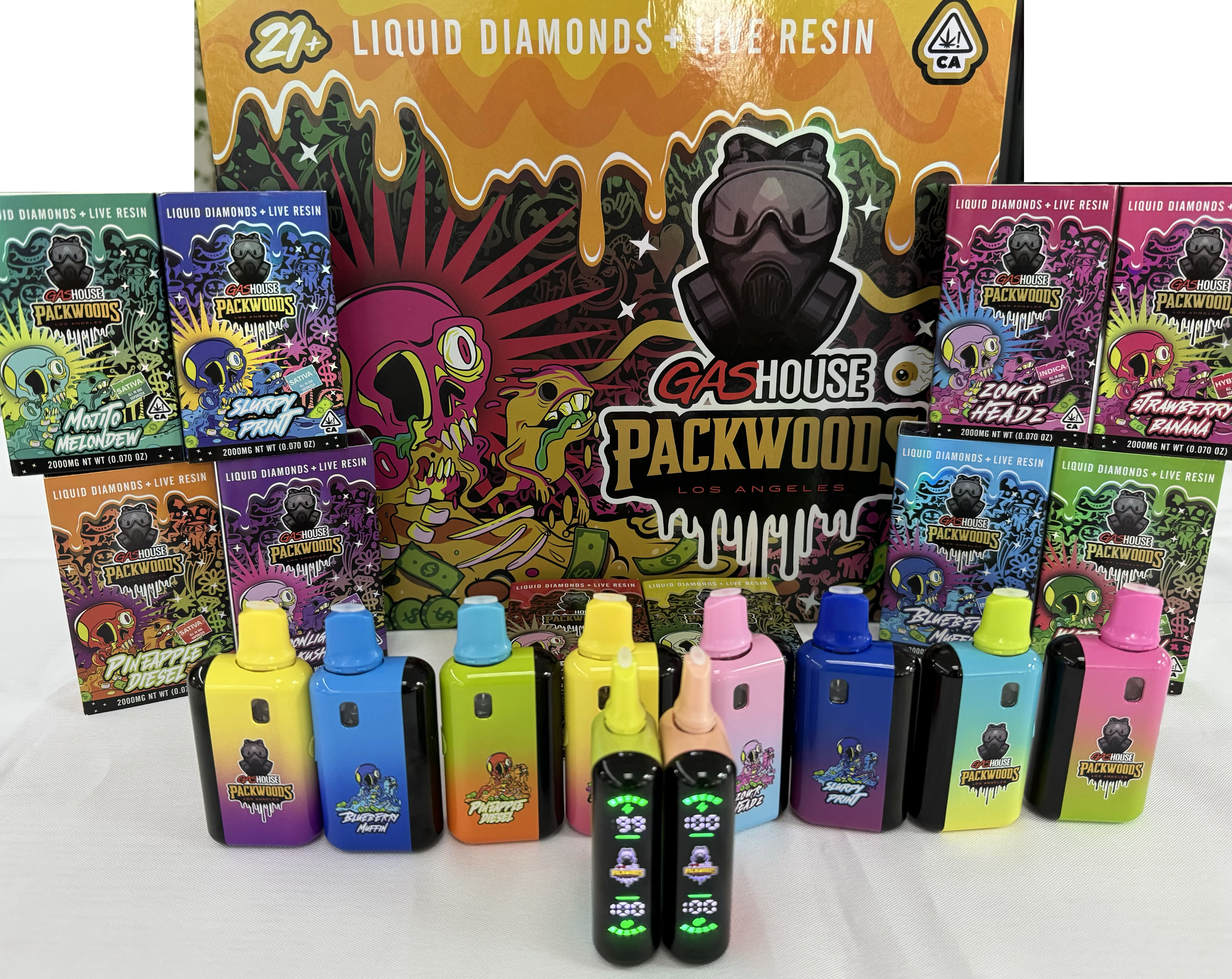 Gashouse Packwoods 2grams Disposable Vape Pen LED Display Screen USA Stock  ECig Vaping Pod