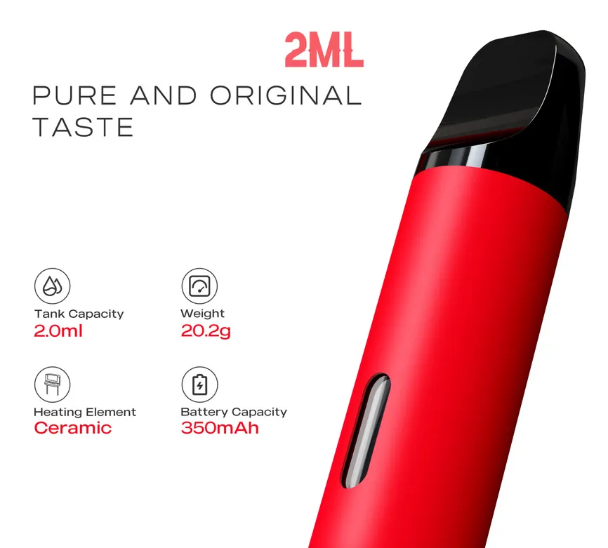 Electronic Cigarettes 2ml Disposable vape Pen Device 350mAh Battery Vaporizer 