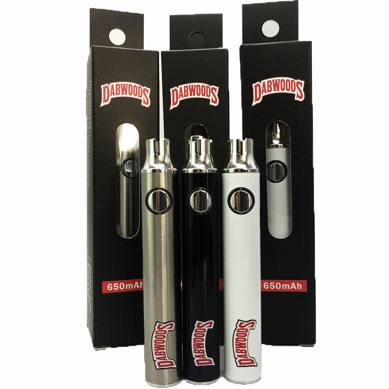 High quality Dabwoods 650mah battery custom made packaging box rechargeable bottom