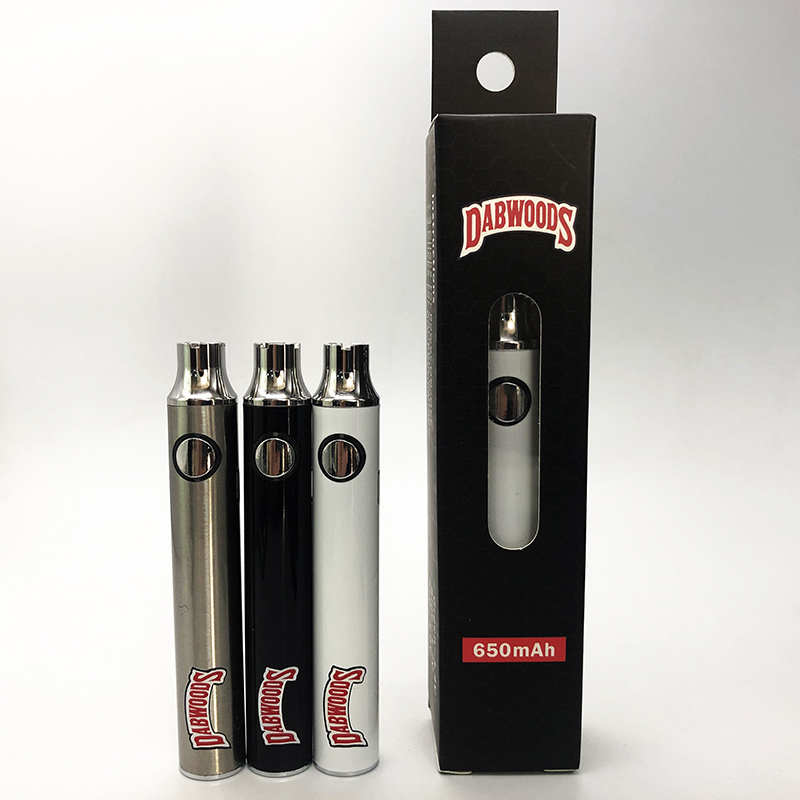 High quality Dabwoods 650mah battery custom made packaging box rechargeable bottom