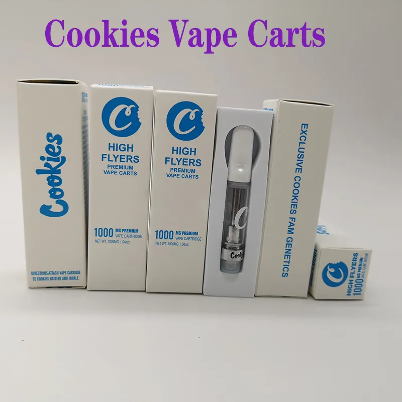 High Flyers Cookies Vape Cartridges Atomizer Thick Oil Premium Heating Vaporizer Leak Proof 0.8ml 1.0ml E Cig Carts