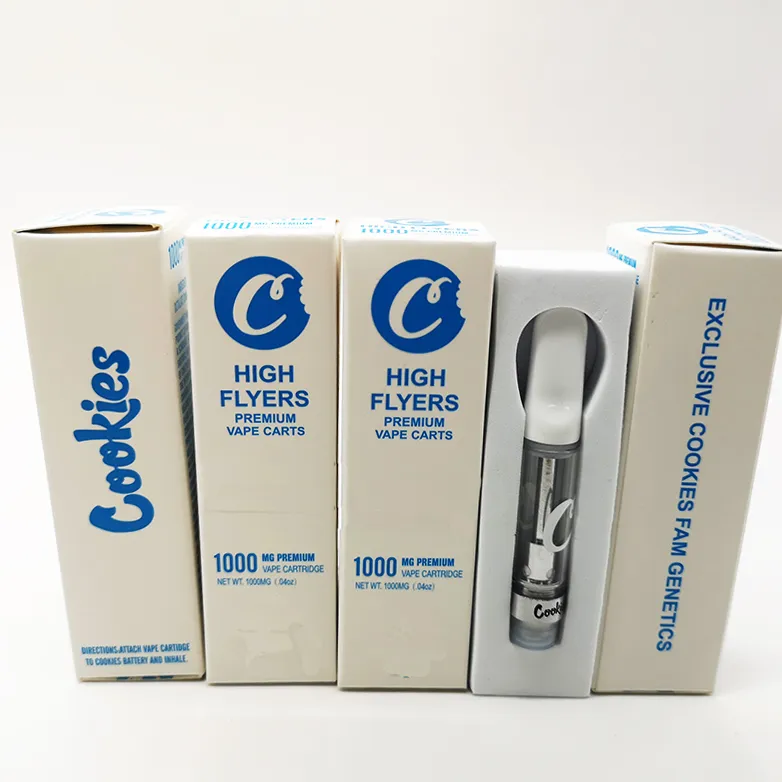 High Flyers Cookies Vape Cartridges Atomizer Thick Oil Premium Heating Vaporizer Leak Proof 0.8ml 1.0ml E Cig Carts