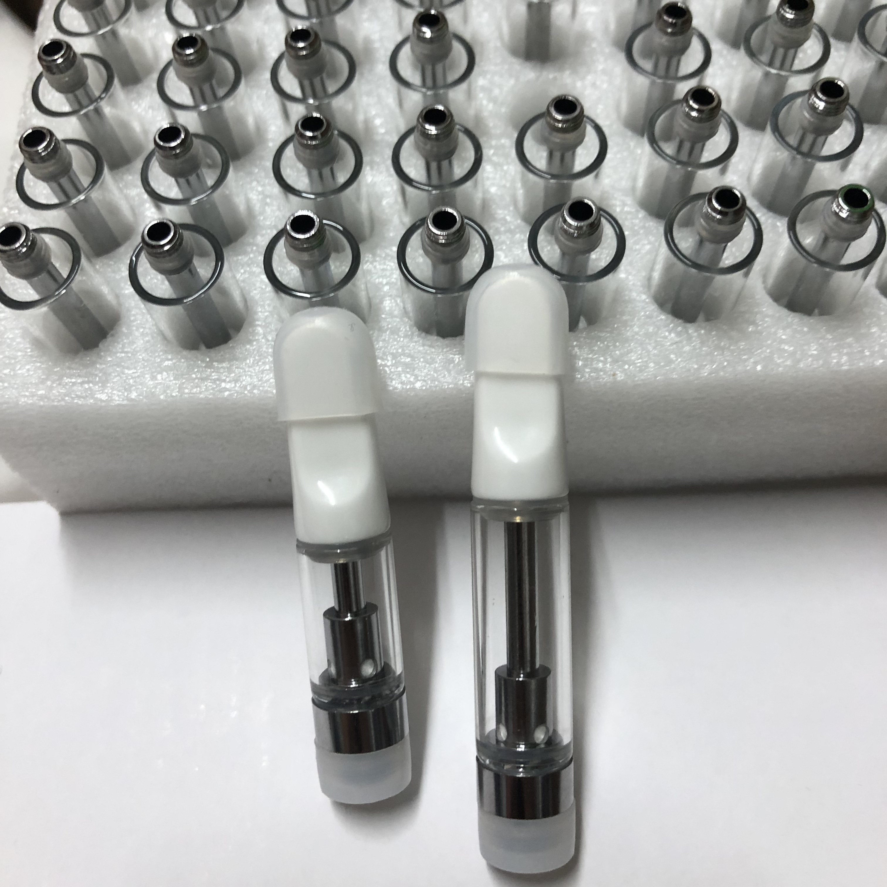 USA Stock TH205 Ceramic Vape Cartridges 510 Thread E Cig Empty Atomizer 0.5ml 0.8ml 1.0ml Screw Tip 