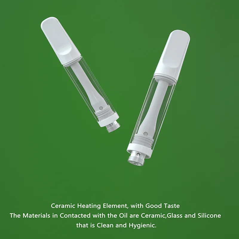 USA Stock Full Ceramic Vape Cartridges 510 Thread Screw Tip Top End Thick Oil Atomizer Pen 