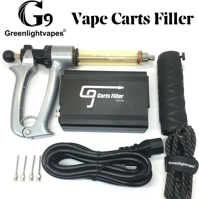 G9 E Cig Vape Carts Filling Machine Semi-Auto Blunt Fill Needle US UK Plug 510 Cartridges Filter Portable Handheld Thick Oil Filling Gun