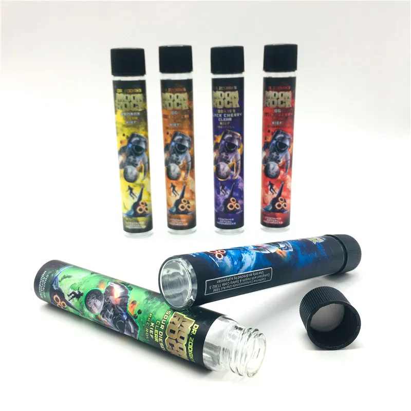 Moonrock Pre Rolled Joint Packing Tubes Bottle 250Pcs MOQ Custom Stickers Cigar Rolling Packaging 