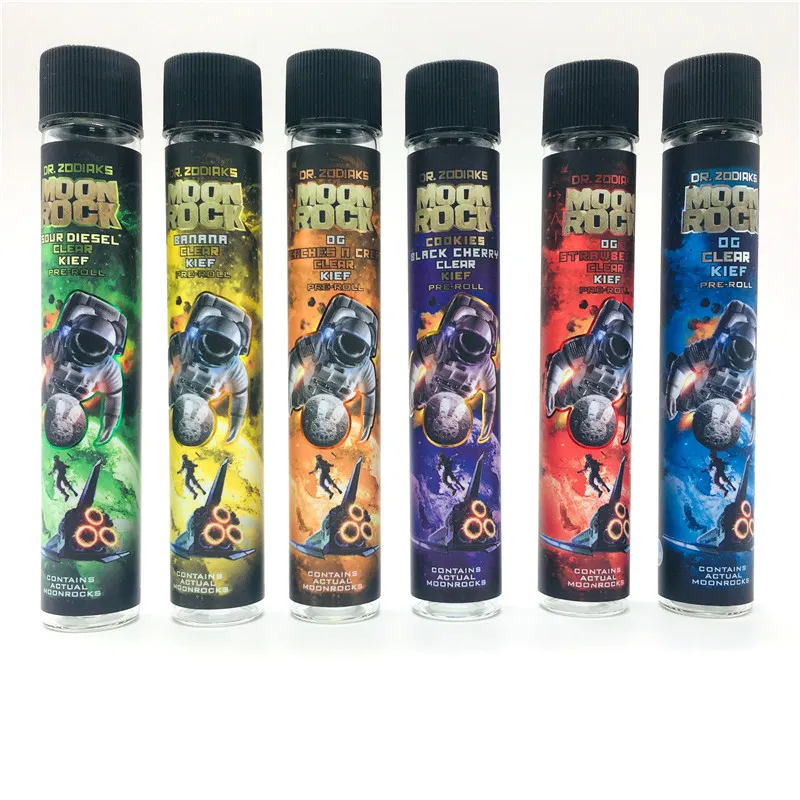 Moonrock Pre Rolled Joint Packing Tubes Bottle 250Pcs MOQ Custom Stickers Cigar Rolling Packaging 