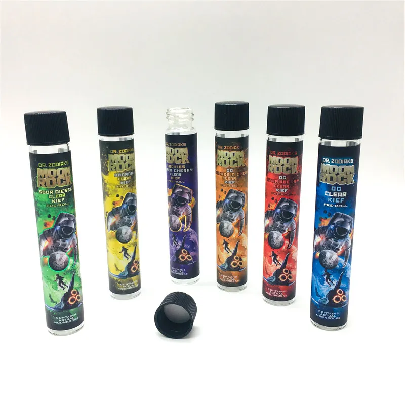 Moonrock Pre Rolled Joint Packing Tubes Bottle 250Pcs MOQ Custom Stickers Cigar Rolling Packaging 