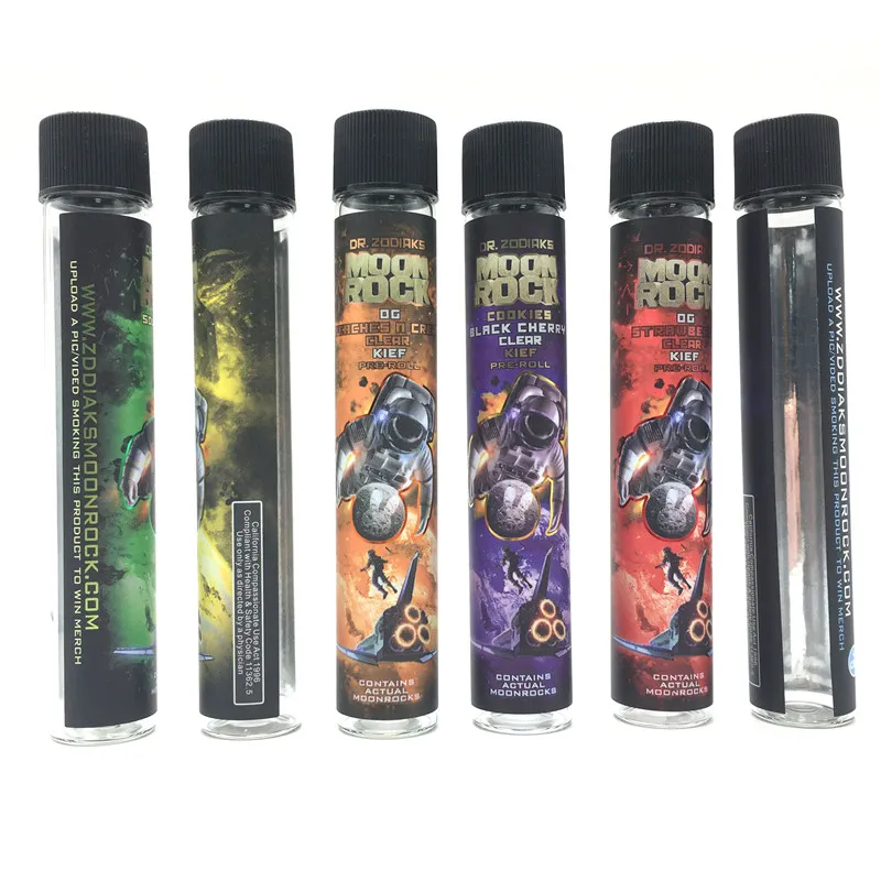 Moonrock Pre Rolled Joint Packing Tubes Bottle 250Pcs MOQ Custom Stickers Cigar Rolling Packaging 