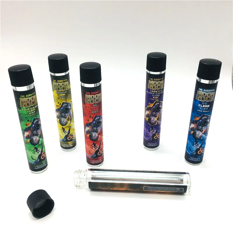 Moonrock Pre Rolled Joint Packing Tubes Bottle 250Pcs MOQ Custom Stickers Cigar Rolling Packaging 
