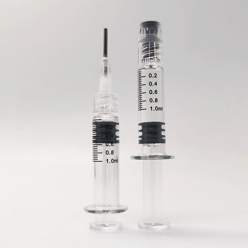 Vape Cartridges Oil Storage Glass Syringes 1ml Lure Lock Disposable Vaporizer Injection Syringe 