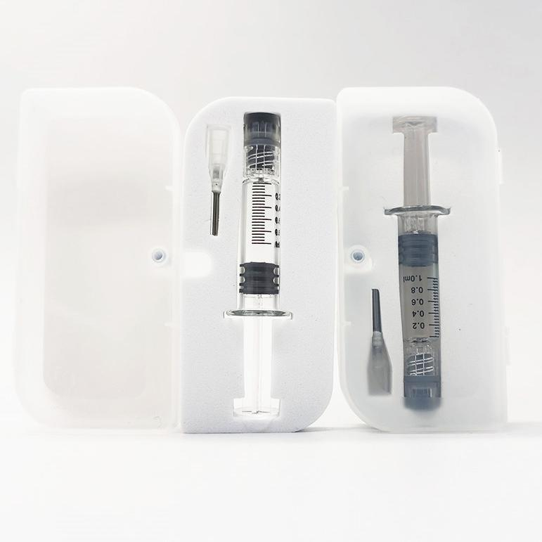 Vape Cartridges Oil Storage Glass Syringes 1ml Lure Lock Disposable Vaporizer Injection Syringe 