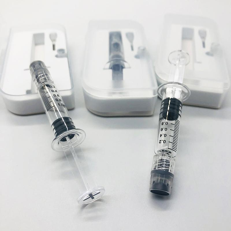 Vape Cartridges Oil Storage Glass Syringes 1ml Lure Lock Disposable Vaporizer Injection Syringe 