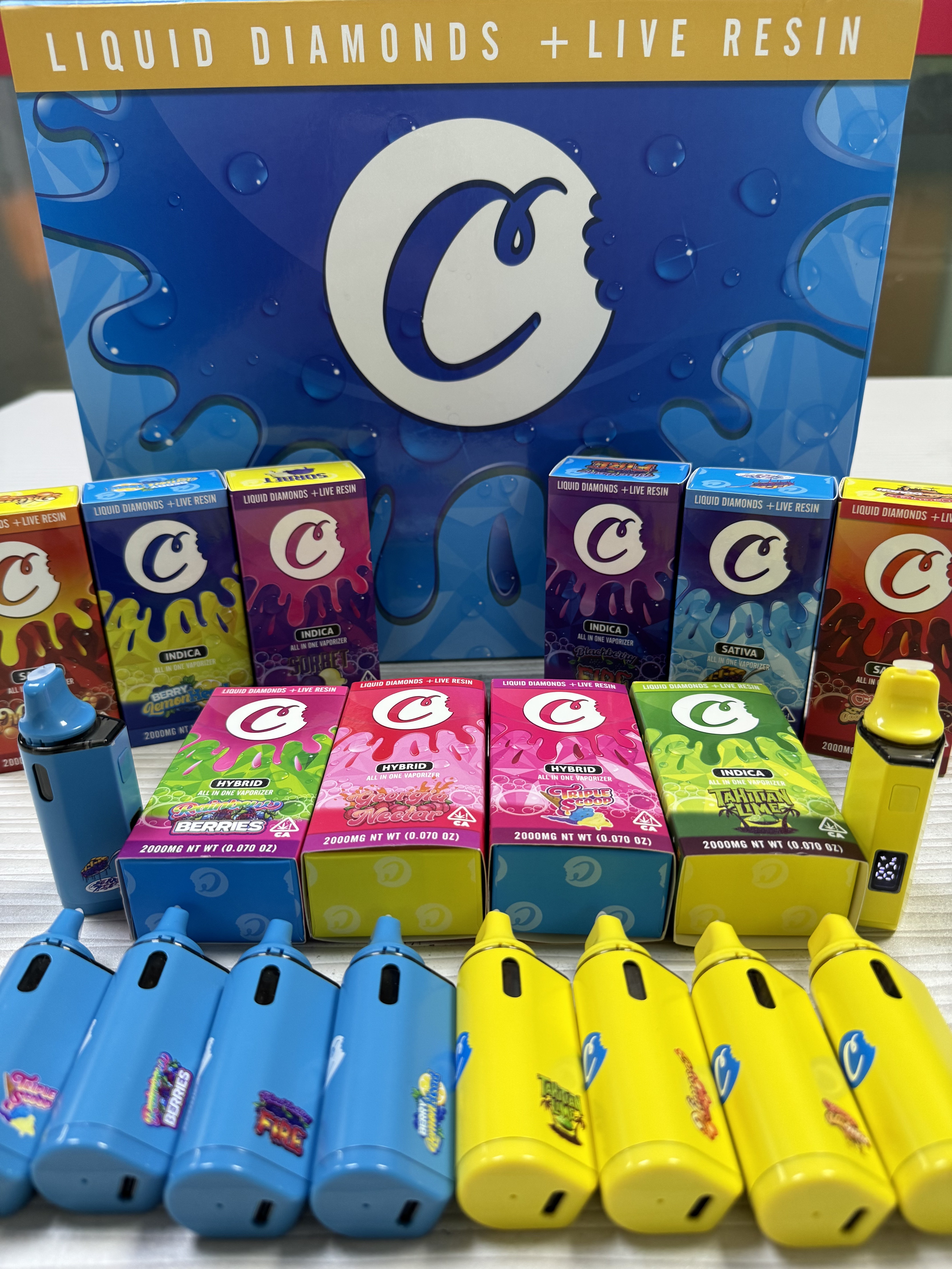 Cookies 2ml Disposable Vape Pen Liquid Diamond Live Resin 10 Flavors Empty Vape Pod with Visible Screen
