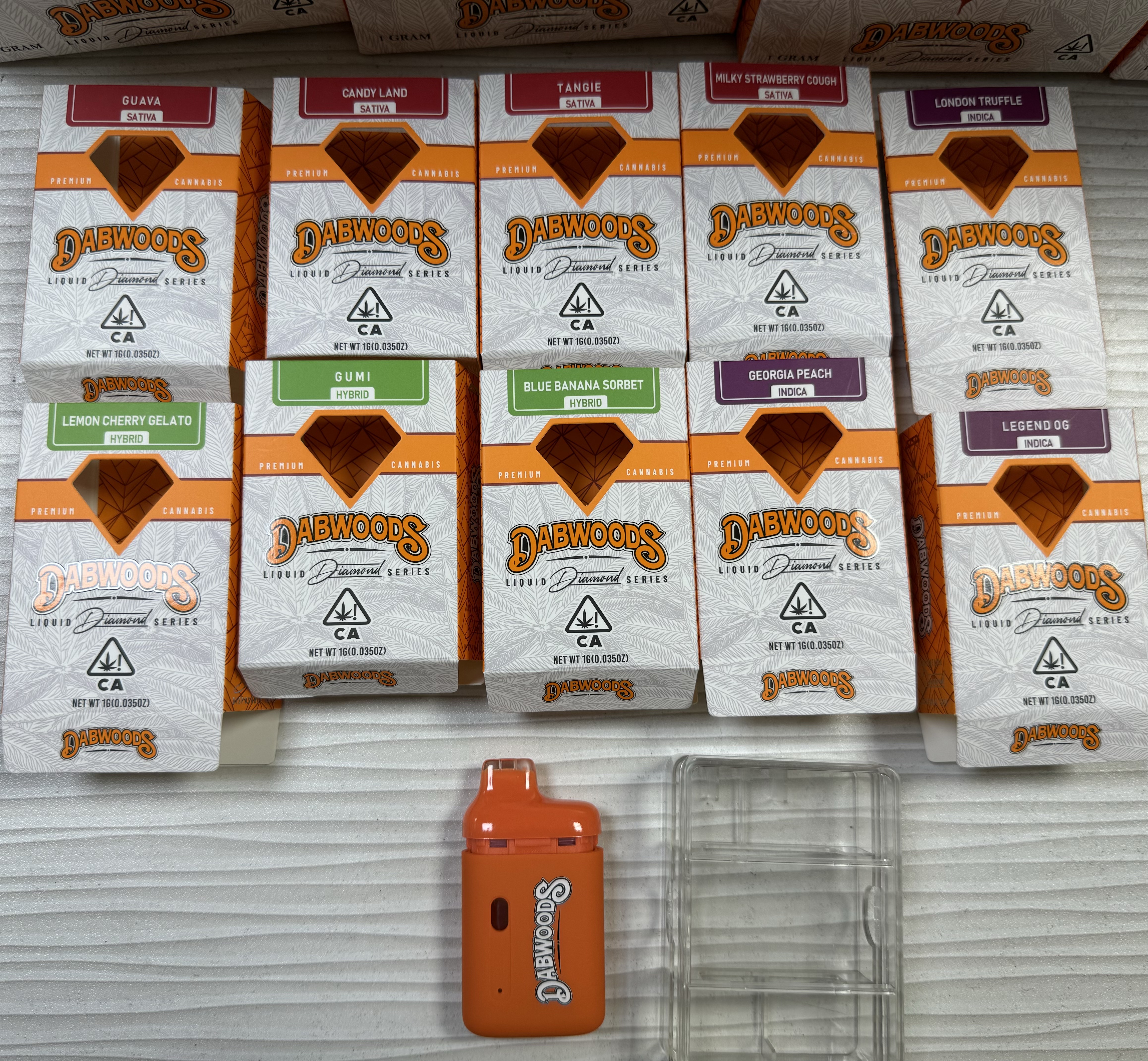 1ml New Dabwoods Disposable Vape Pen Liquid Diamond 10 Flavors Empty Vape Pod with Plastic Case